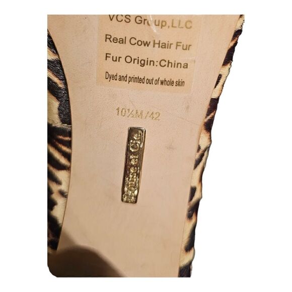 LOUISE ET CIE Leopard Print Ponyhair Block Heels - Size 10 1/2 - Picture 7 of 7